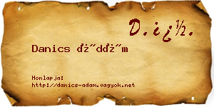 Danics Ádám névjegykártya